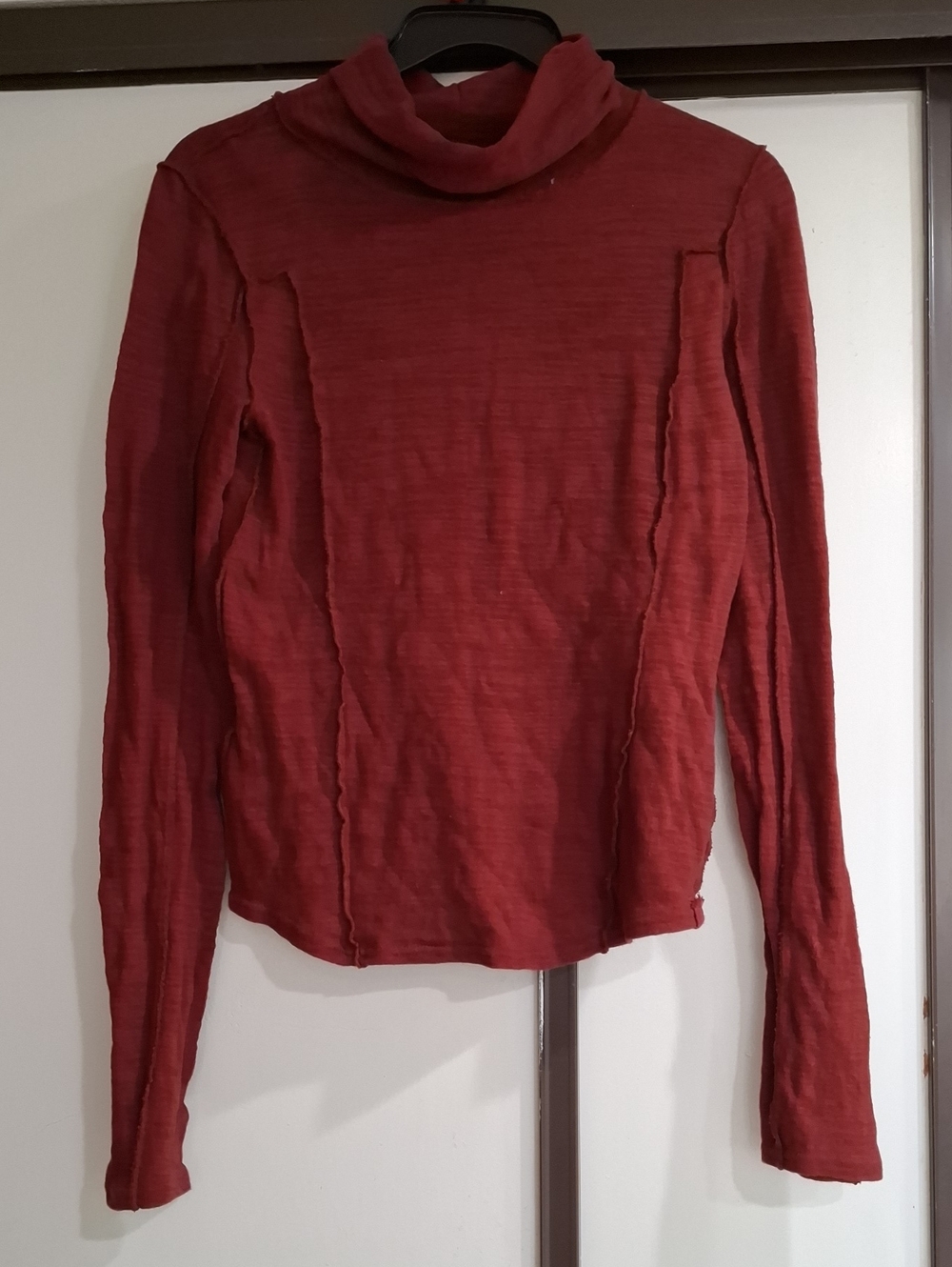We The Free Women's Rust Red Cowl Neck Long-Sleeve Sweater
